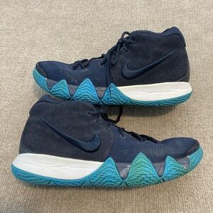 Nike Kyrie 4 Shoes Mens Size 10 Blue Mid Top Basketball Sneakers 943806-401